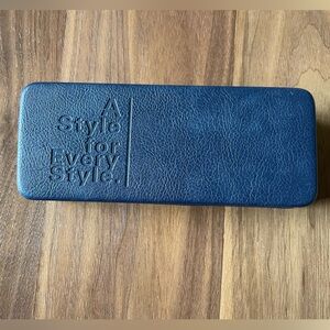 Blue Leather Look Glasses Case